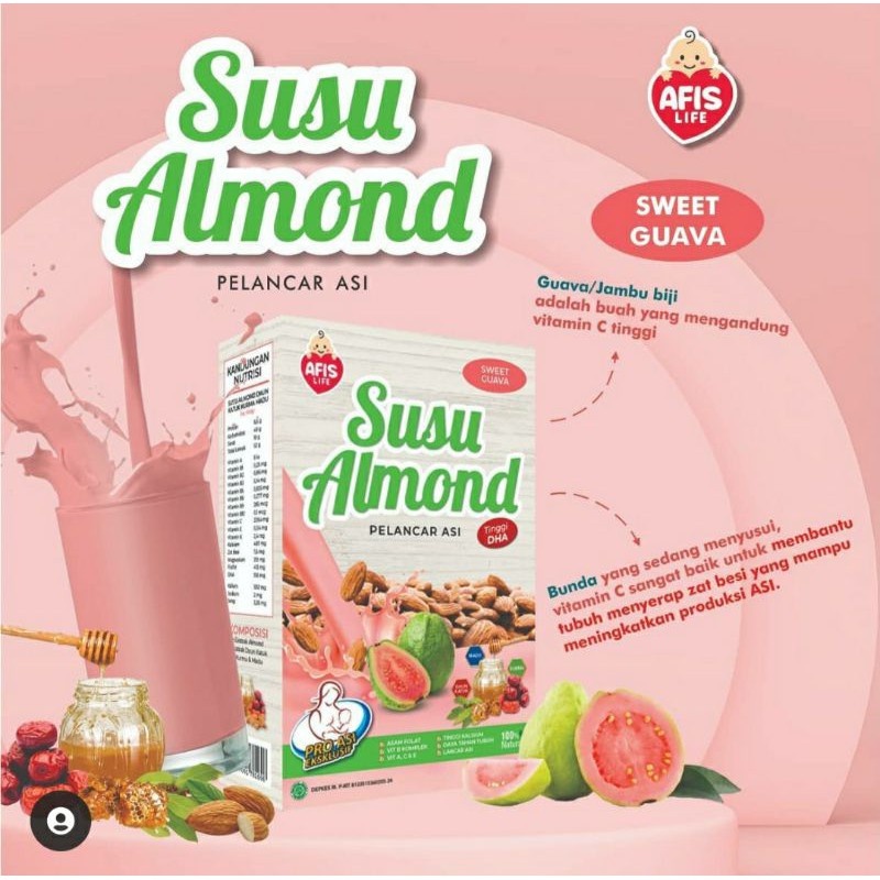 Afis Life Susu Almond Sweet Guava 200gr/pelancar Asi