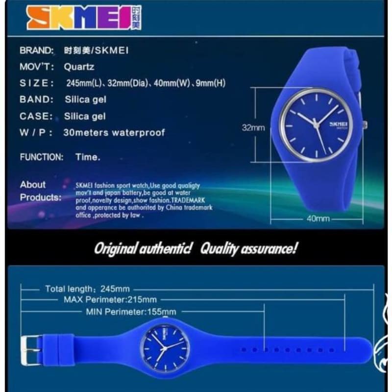 SKMEI JAM TANGAN WANITA ORIGINAL ANTI AIR 30M 9068 MERAH