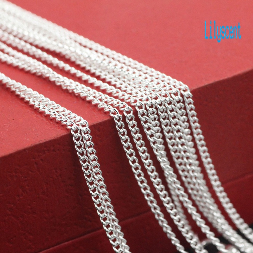 Lily Kalung Rantai Tembaga Tebal Panjang Warna Silver Gaya Hip Hop Untuk Unisex / Pria / Wanita