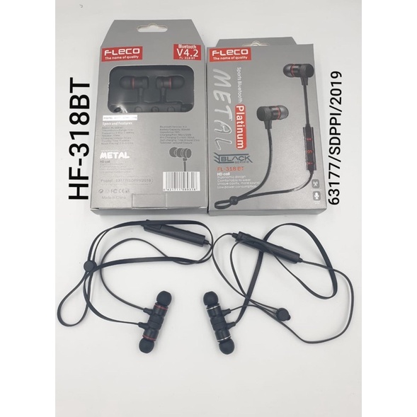 PROMO HANDSFREE FLECO SPORTY FL318BT STEREO EARPHONE BLUETOOTH MAGNETIC POWERFULL BASS