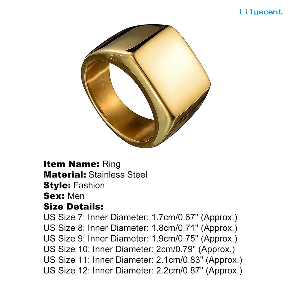 Ls Cincin Pria Bahan Stainless Steel Warna Polos Untuk Pesta Pernikahan