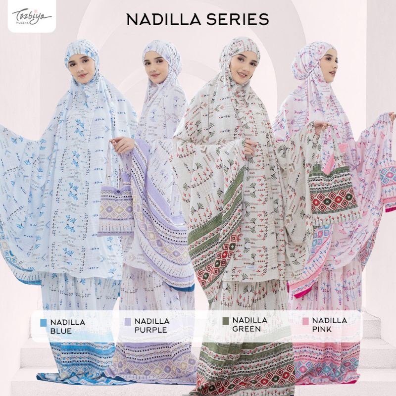 Mukena Tazbiya Nadilla Series Allsize Jumbo Dewasa Katun Rayon Motif