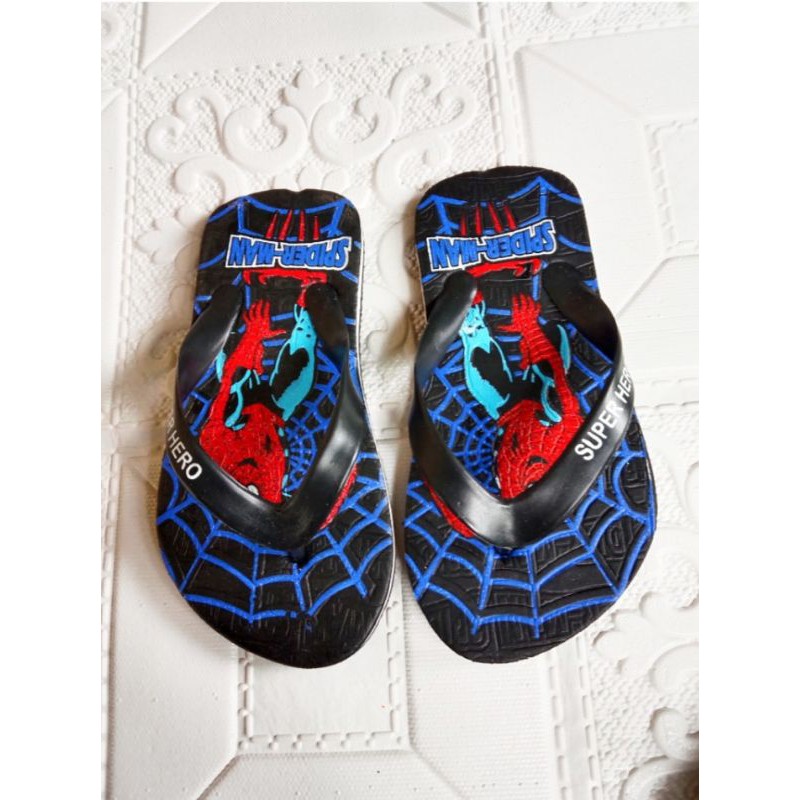 sandal jepit  anak kerakter spiderman super hero