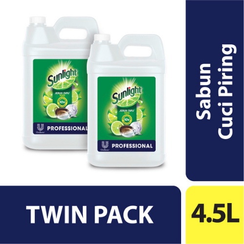 Sunlight Professional Sabun Cuci Piring Cair Jeruk Nipis 4.5 L Jerigen (x2)
