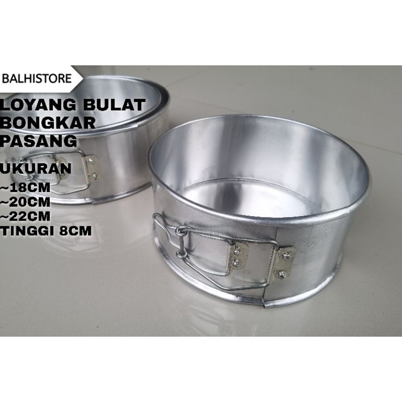 Loyang Bongkar Pasang Loyang Kue Bulat Aluminium