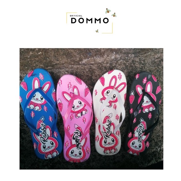 [LOKAL] DOMMO - D5031 SANDAL RABBIT SENDAL KELINCI LUCU SANDAL WANITA MOTIF RABBIT MORYMONY