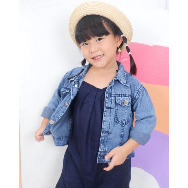 Jacket Jeans Anak Perempuan dan Laki Laki Bahan Jeans Denim Tebal