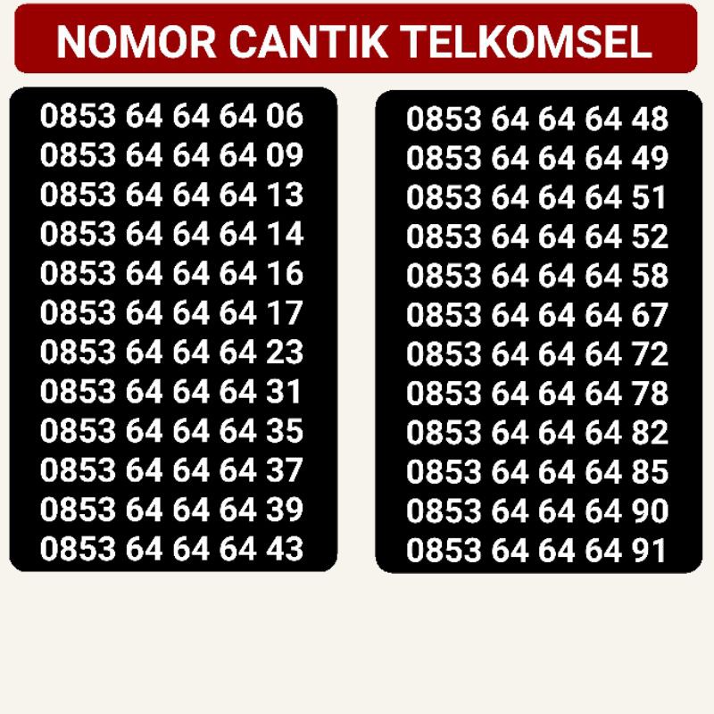 NOMOR CANTIK SIMPATI Urut Kembar ABABAB Super cantik 4G