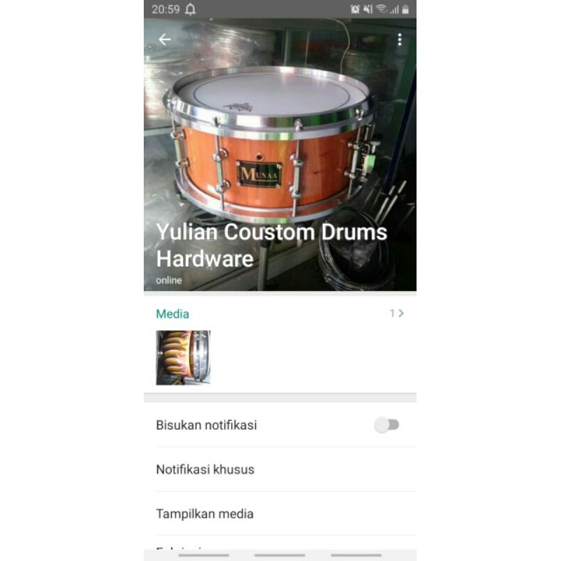 lug drum 6.5 cm jarak antar lubang 5 cm.