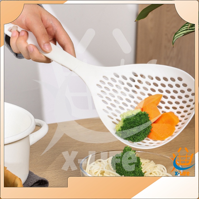 XLIFE | NIHON Centong Saringan Mie Centong Plastik Spatula & Centong Penyaring Mie Serbaguna Silikon