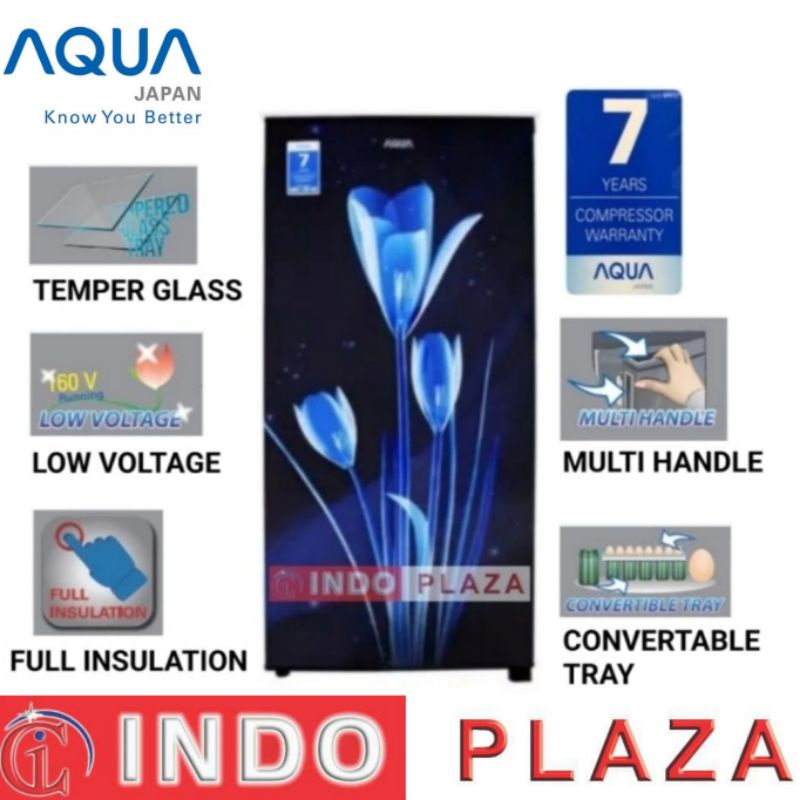 KULKAS 1 PINTU AQUA AQR-D181 / D191 model bunga dan polos