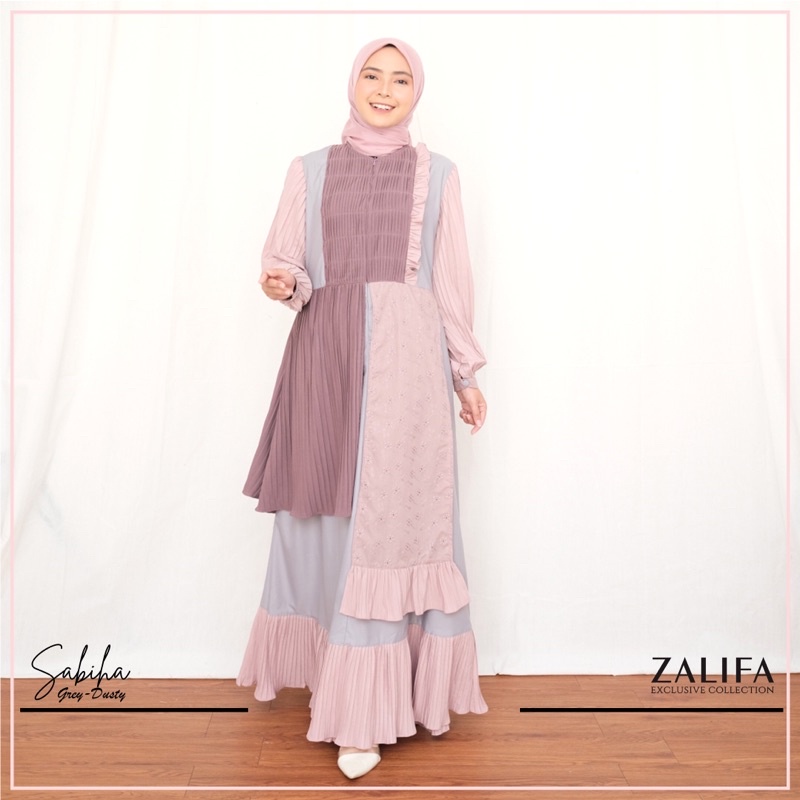 Dress sabiha mocca grey (XXL) by zalifa