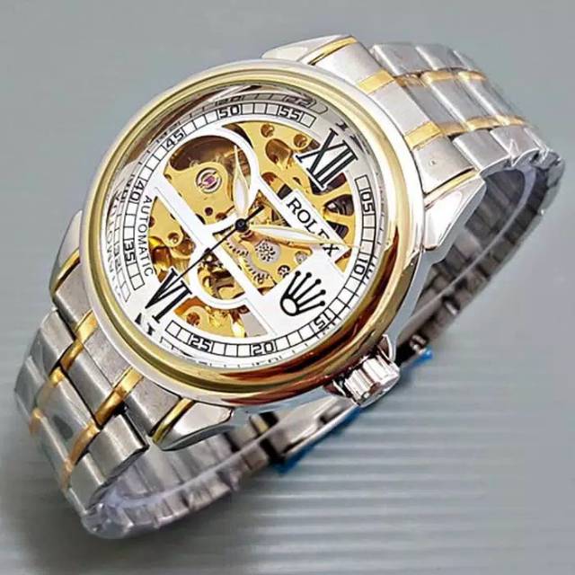 Jam tangan Rolex skeleton romawi 