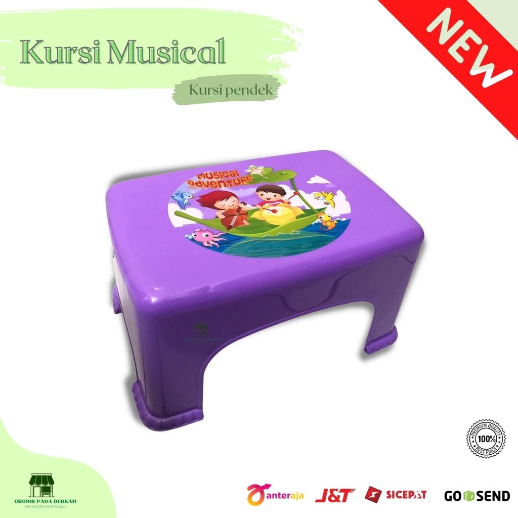 GPB - Kursi Musical Advanture - Kursi Jongkok Plastik - Kursi Pendek Happy Panda
