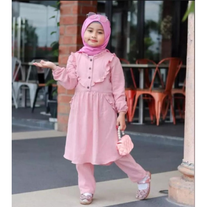 one set anak eliza terbaru / setelan anak kantong / baju setelan anak anak