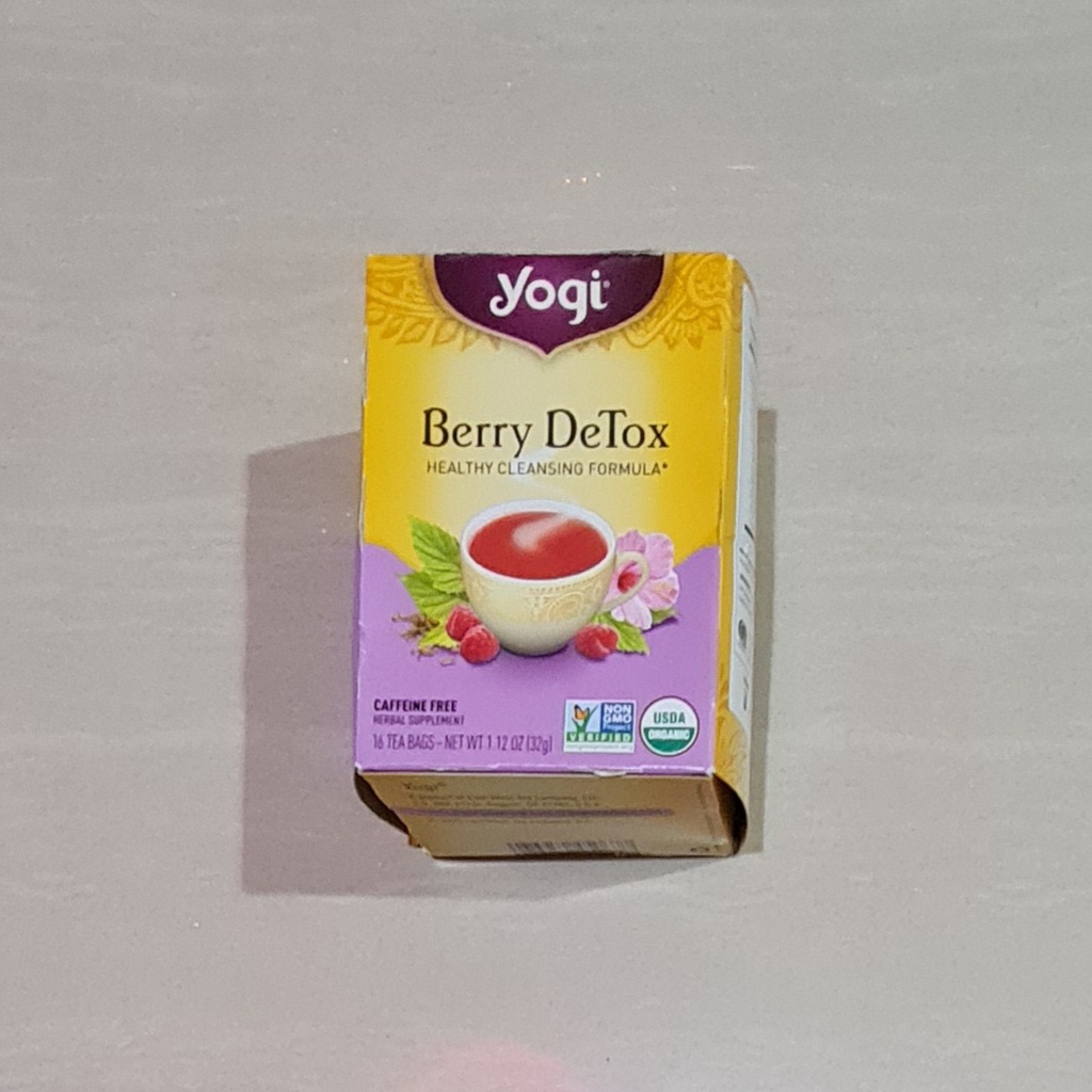 Teh Yogi Tea Berry Detox Healthy Cleasing Formula Caffeeine Free 16 x 2 Gram