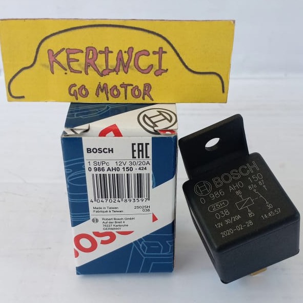 RELAY BOSCH KAKI 5 87A PEMUTUS ARUS 12V 30/20A AH0 150 - RELAY KLAKSON