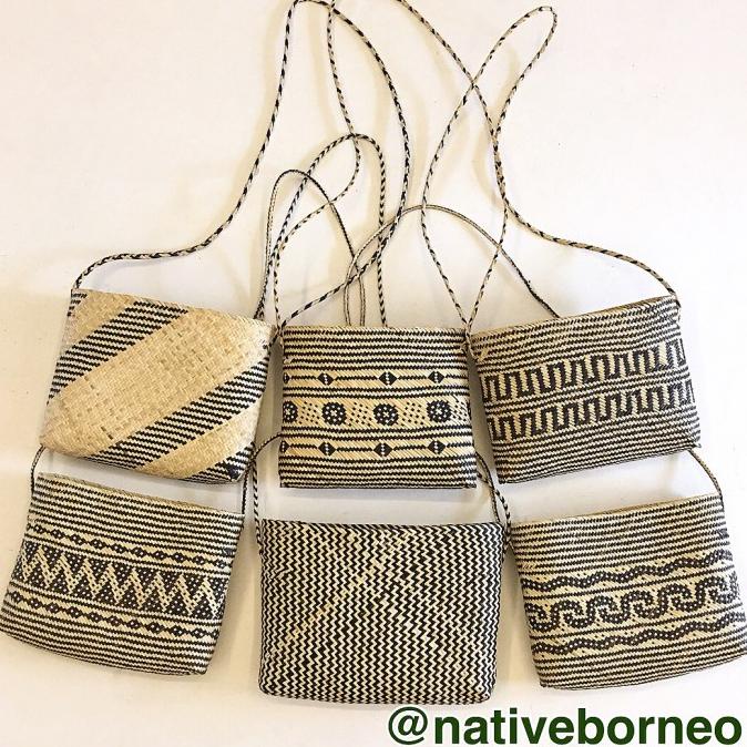 Tas Selempang Rotan Motif Dayak, Slingbag Rotan , Tas Anyaman Rotan
