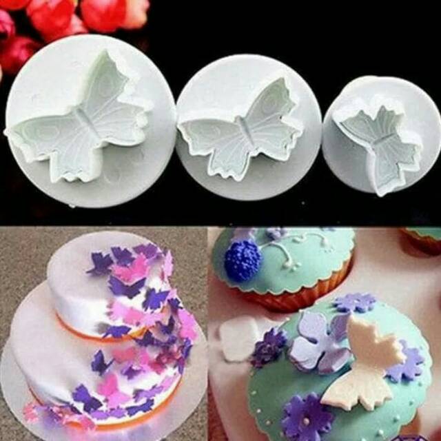 Plunger cutter butterfly cookie cutter cetakan kupu-kupu