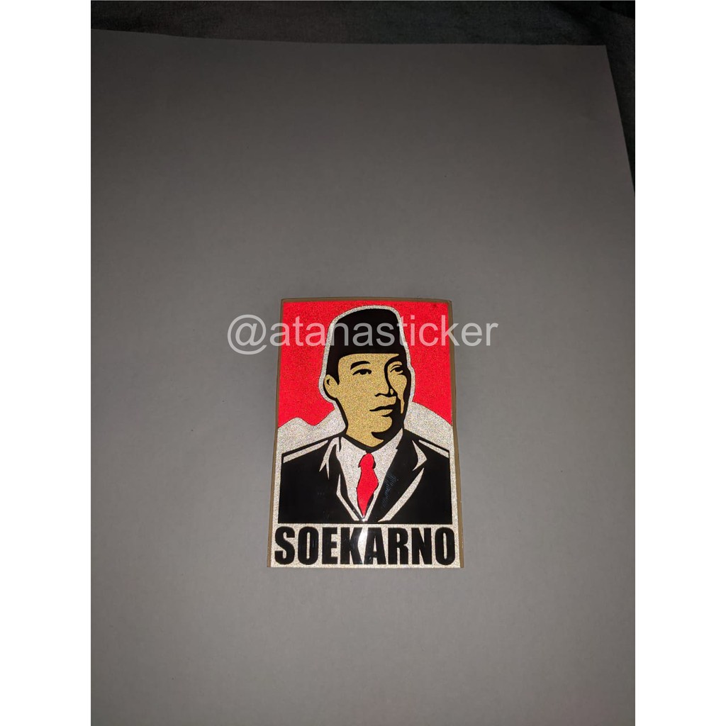Stiker Cutting Soekarno 6x9cm Nyala Reflective Scotlite Fosfor