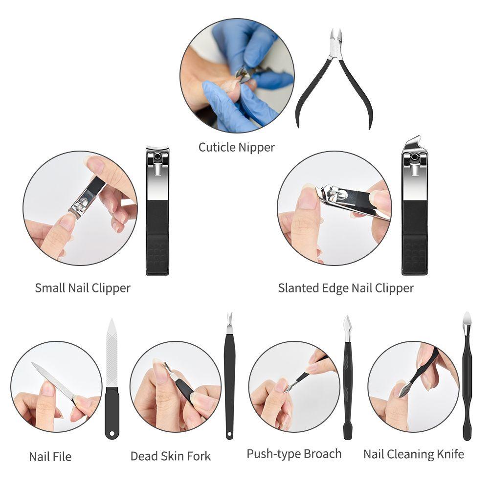 Mxbeauty Pemotong Kuku Set Stainless Steel Tahan Lama Kutikula Nipper Travel Alis Stripping Klip Perlengkapan Perawatan Kuku Manicure Tool