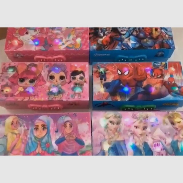 

~COD~ KOTAK PENSIL PASSWORD 3d 3 Tingkat dan lampu LED newest HOT items