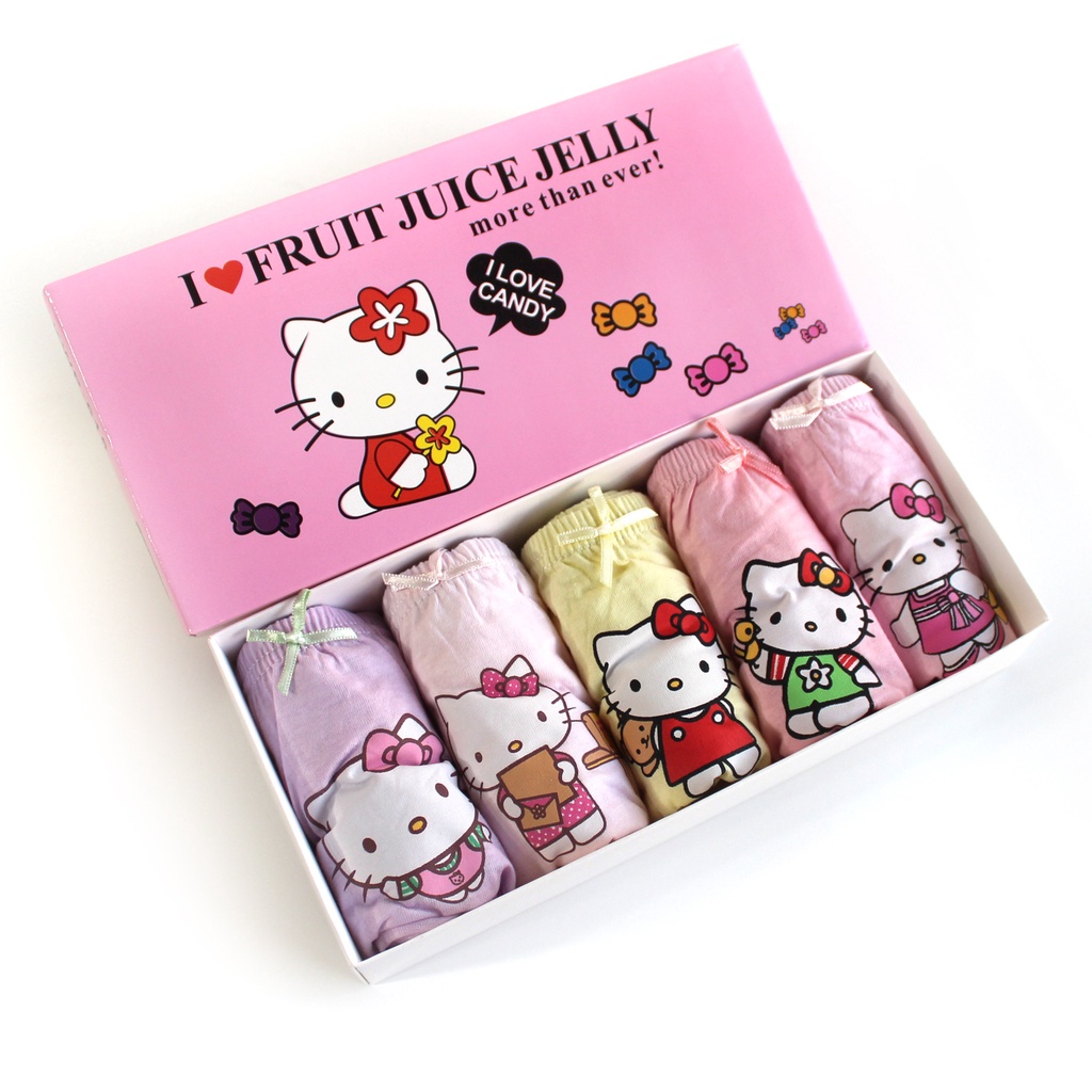 SET Celana Dalam Anak Perempuan HELLO KITTY Sofia Celana Dalam Anak dengan Box Kolor Anak Perempuan Import HELO KITI