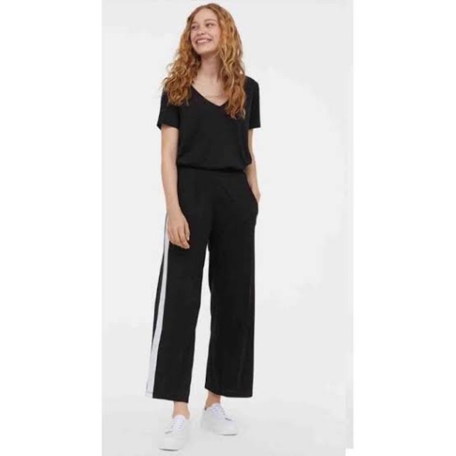  Celana  kulot H M cullote wide cut pants women black 