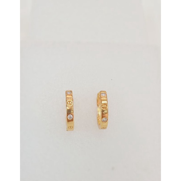 Yaxiya Anting Xuping   Cartier Gold Lapis Emas Permata Zircon