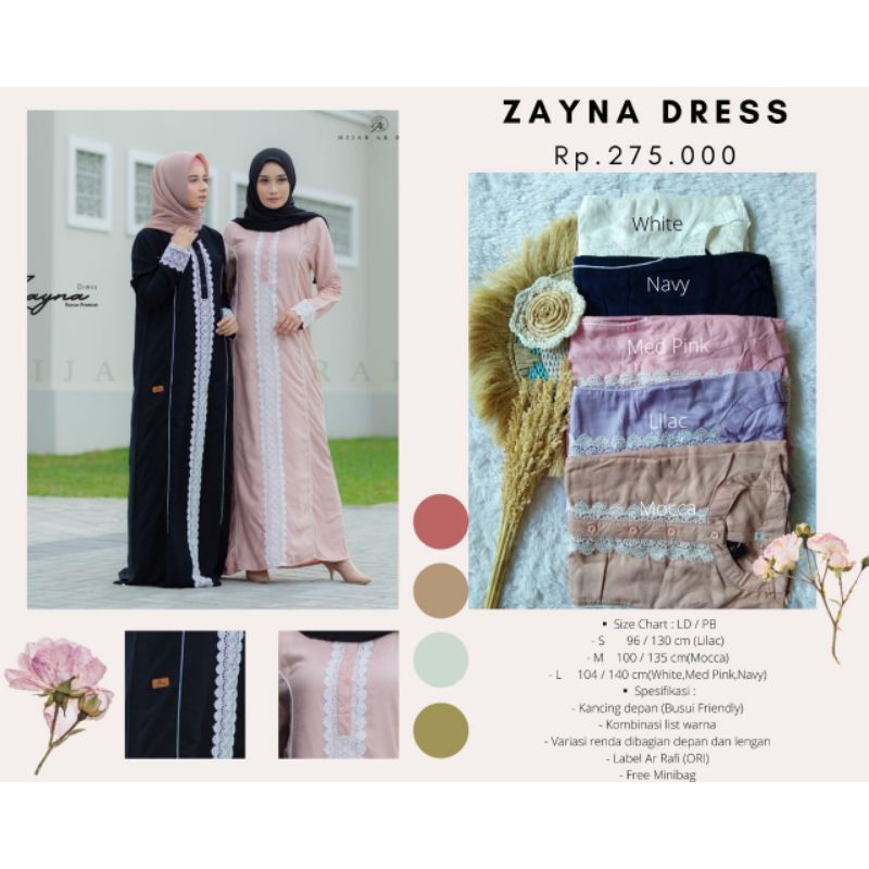 ZAYNA DRESS || DRESS ARRAFI || DISTRIBUTOR HIJAB || NOVA ARRAFI || DRESS