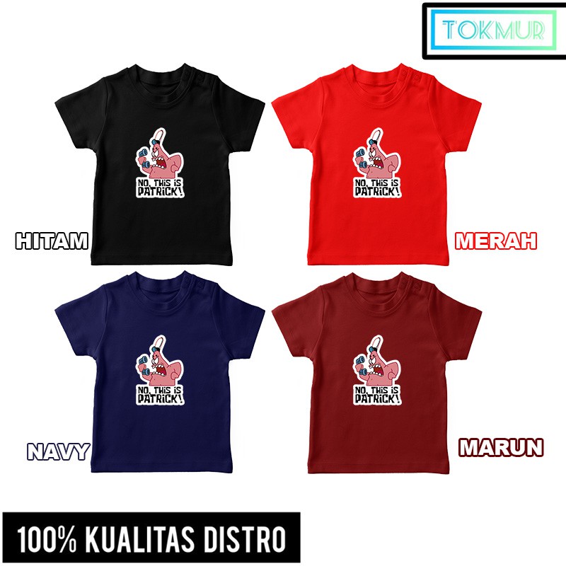 Baju Kaos Anak Kartun Gambar No This Is Patrick Meme Spongebob Star Premium Distro Terbaru Tokmur