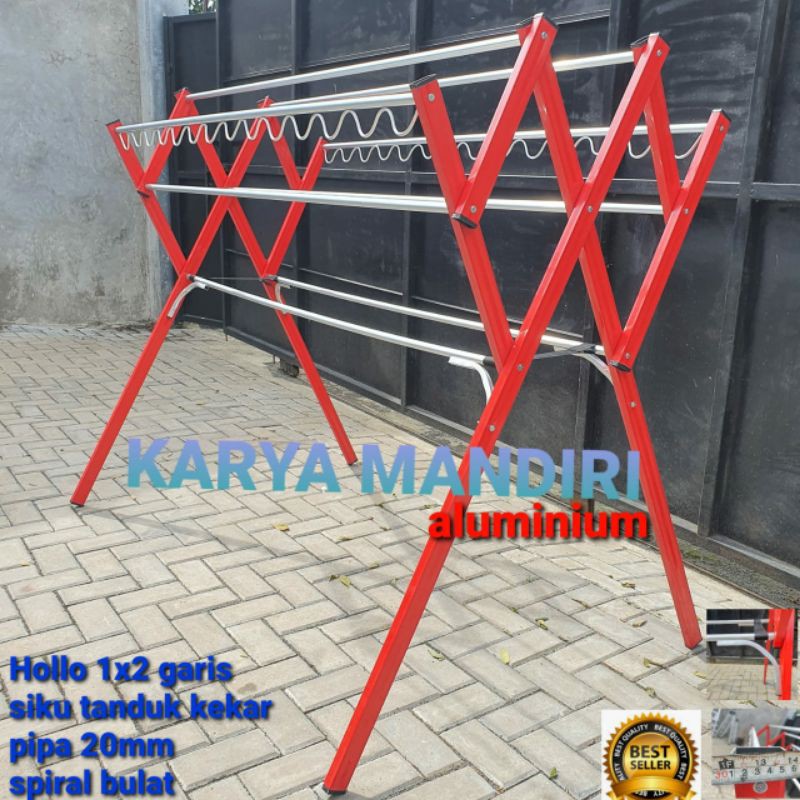 JUMBO - Jemuran Baju / Pakaian / Handuk Aluminium Warna - 180 CM / 1,8 Meter / 1,8 M / Livina P 12