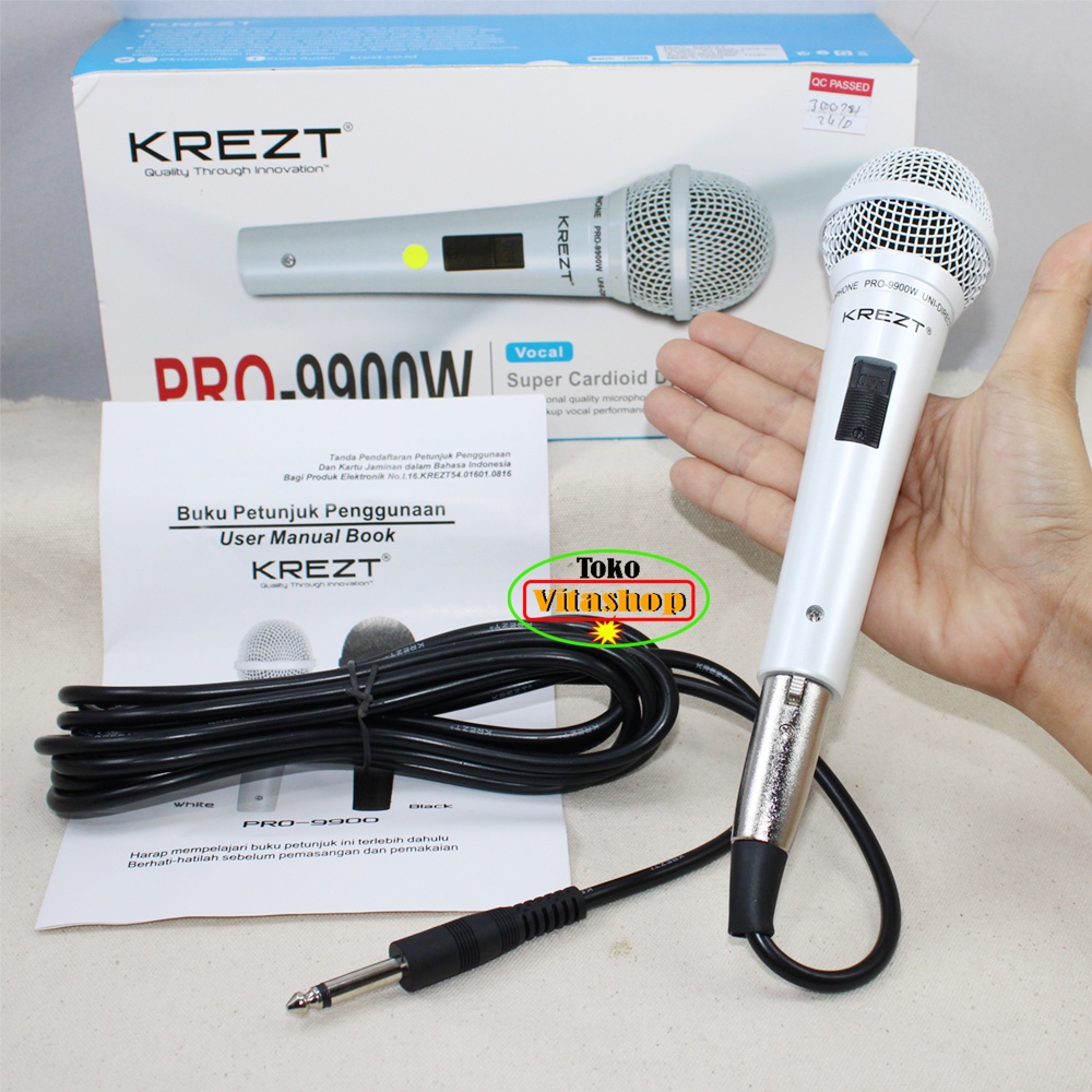 Microphone Krezt PRO-9900W Mikropon Kabel Mikrofon Original / Mik Vocal Garansi