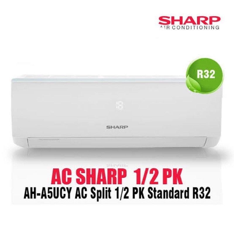 AC Sharp 1/2 pk 1 pk 05UCyn freon R32 garansi resmi