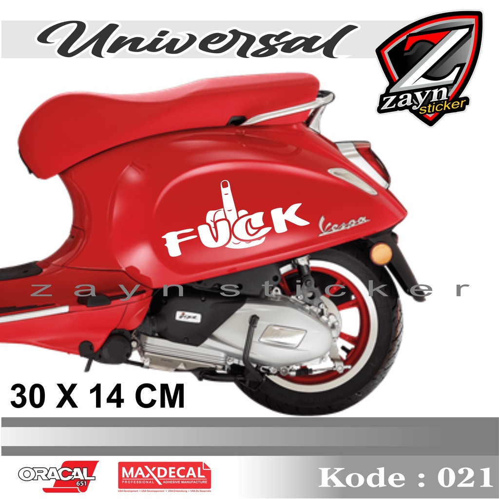 TERMURAH, STIKER LIST CUTTING STICKER F*CK VESPA SCOOPY GENIO VINO DLL 021