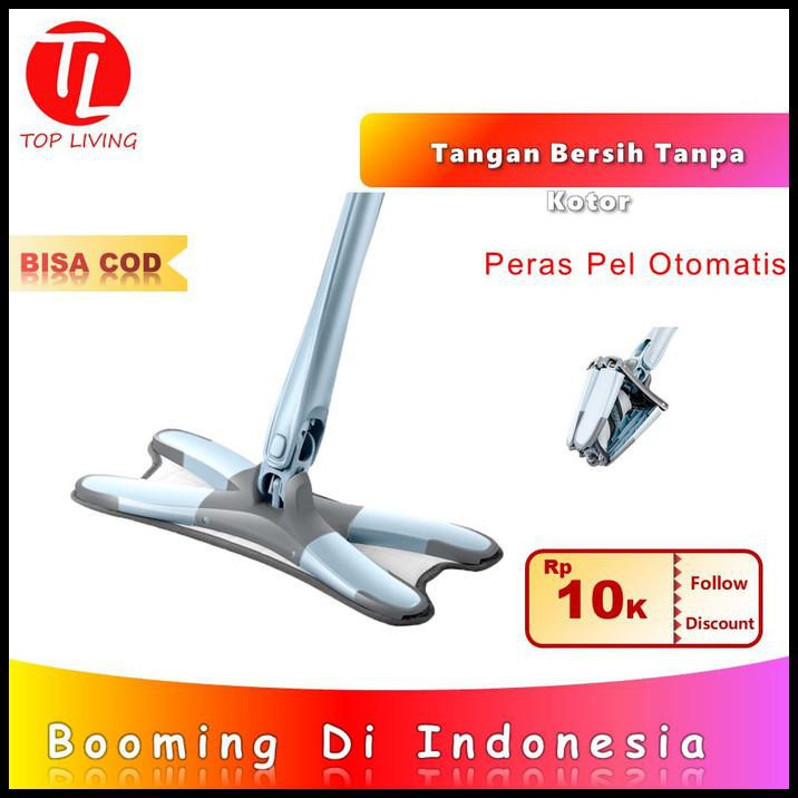 Top Living X Mop Alat Pel Lantai Otomatis Rotary Technology -20063