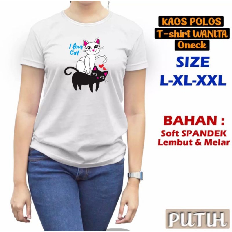 kaos wanita terbaru.baju atasan lengan pendek.sablon printing mesin dtf.kualitas premium.gambar kuci