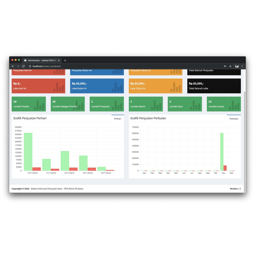 Aplikasi Web Sistem Informasi Penjualan Kasir Point Of Sales (POS) PHP MySQLi &amp; Ajax