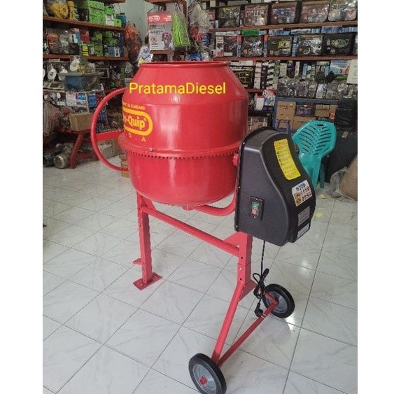 Mesin Molen PRO-QUIP 180Liter pengaduk semen beton mini listrik Concrete Mixer