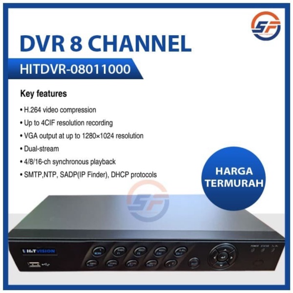 Stock Terbatas DVR 8 Channel HITDVR-08011000 ORIGINAL Solusi Fingerprint