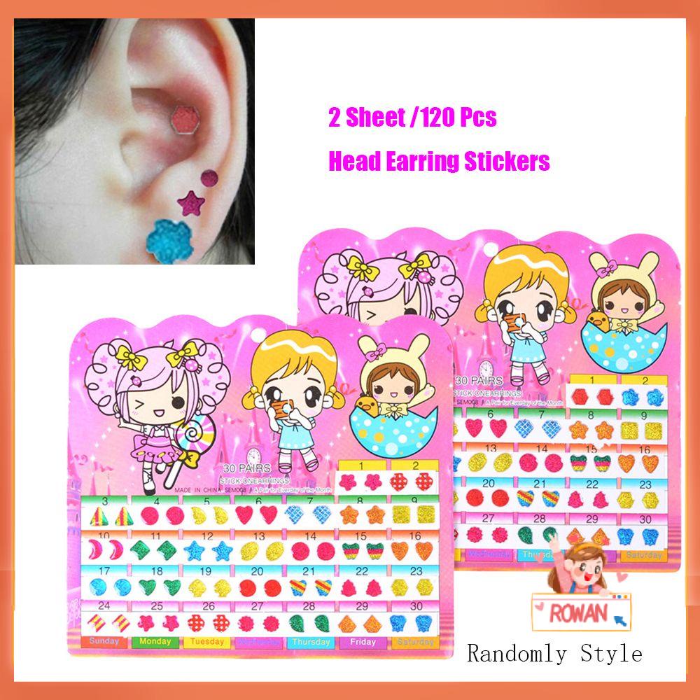 R-flower 2 Lembar / 120PCS Stiker Kristal Motif Kartun Anti Air Untuk Hadiah Anak Perempuan