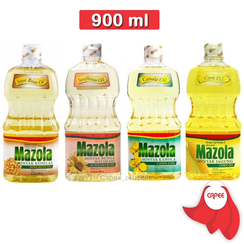 

Minyak Goreng Mazola - Minyak Kedelai / Minyak Bunga Matahari / Minyak Kanola / Minyak Jagung 900 ml