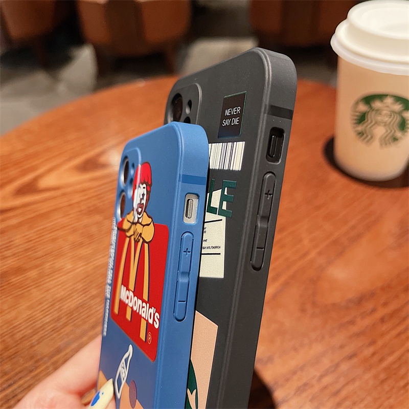 Soft case Bahan Silikon Desain Starbucks Mcdonald 's Untuk iphone 13 12 11 pro max X Xs max XR 7 8 plus Se 2020