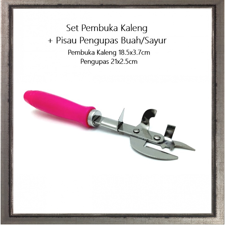 2in1 Set Pembuka Kaleng + Peeler/Pisau Pengupas Buah/Sayur