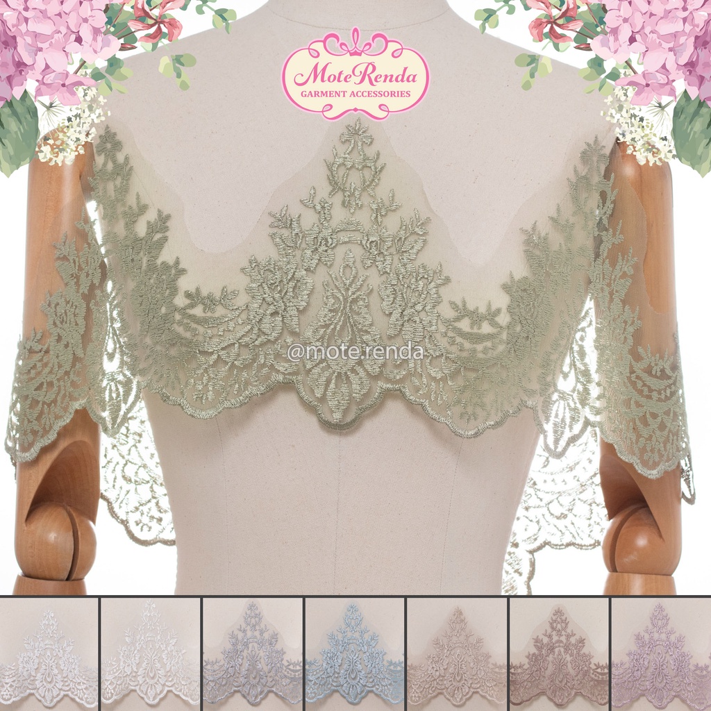 Renda lace lebar 20cm (harga per 50cm), kode 5LKB2001