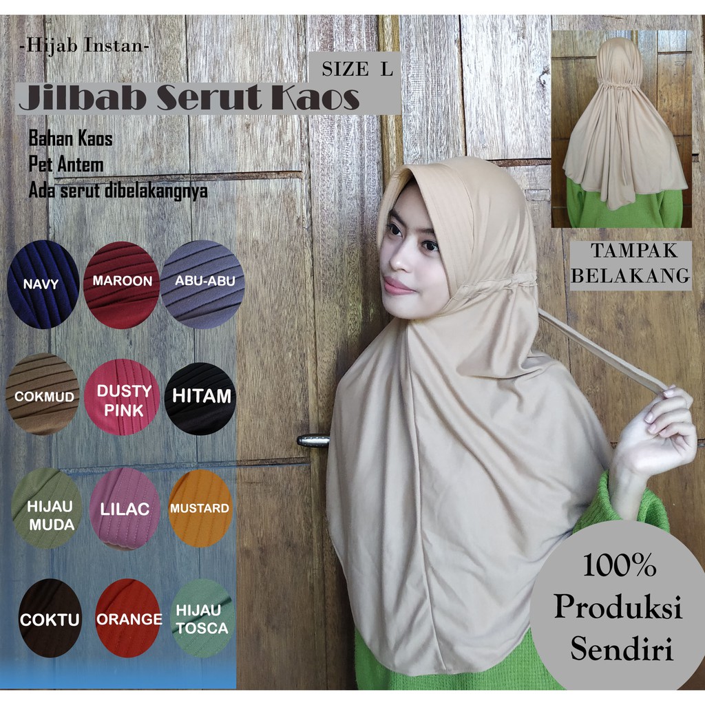 RC Jilbab Instan Bahan Kaos Pet Antem Kualitas Jahitan Premium