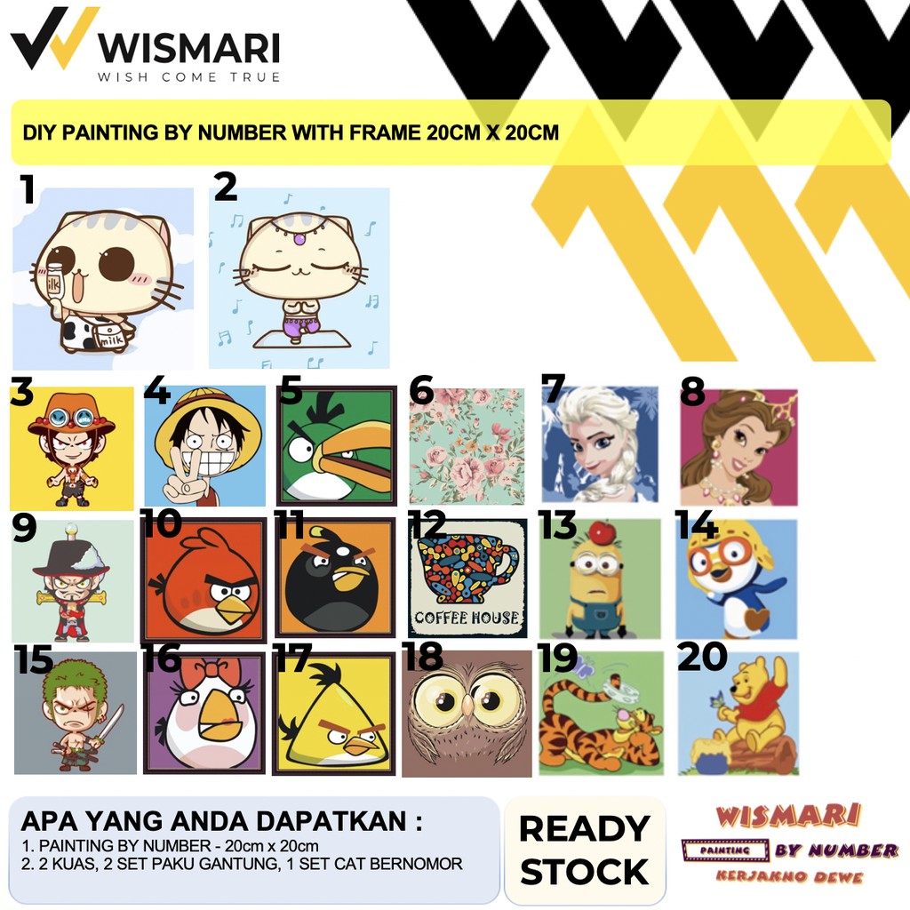 

Wismari DIY Framed Painting by Number (20x20cm) - Suka Suka Series