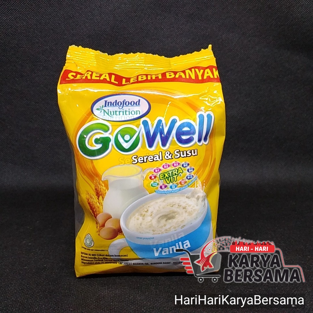 

INDOFOOD GOWELL SEREAL & SUSU VANILA SACHET BAG 5'S X 29GR