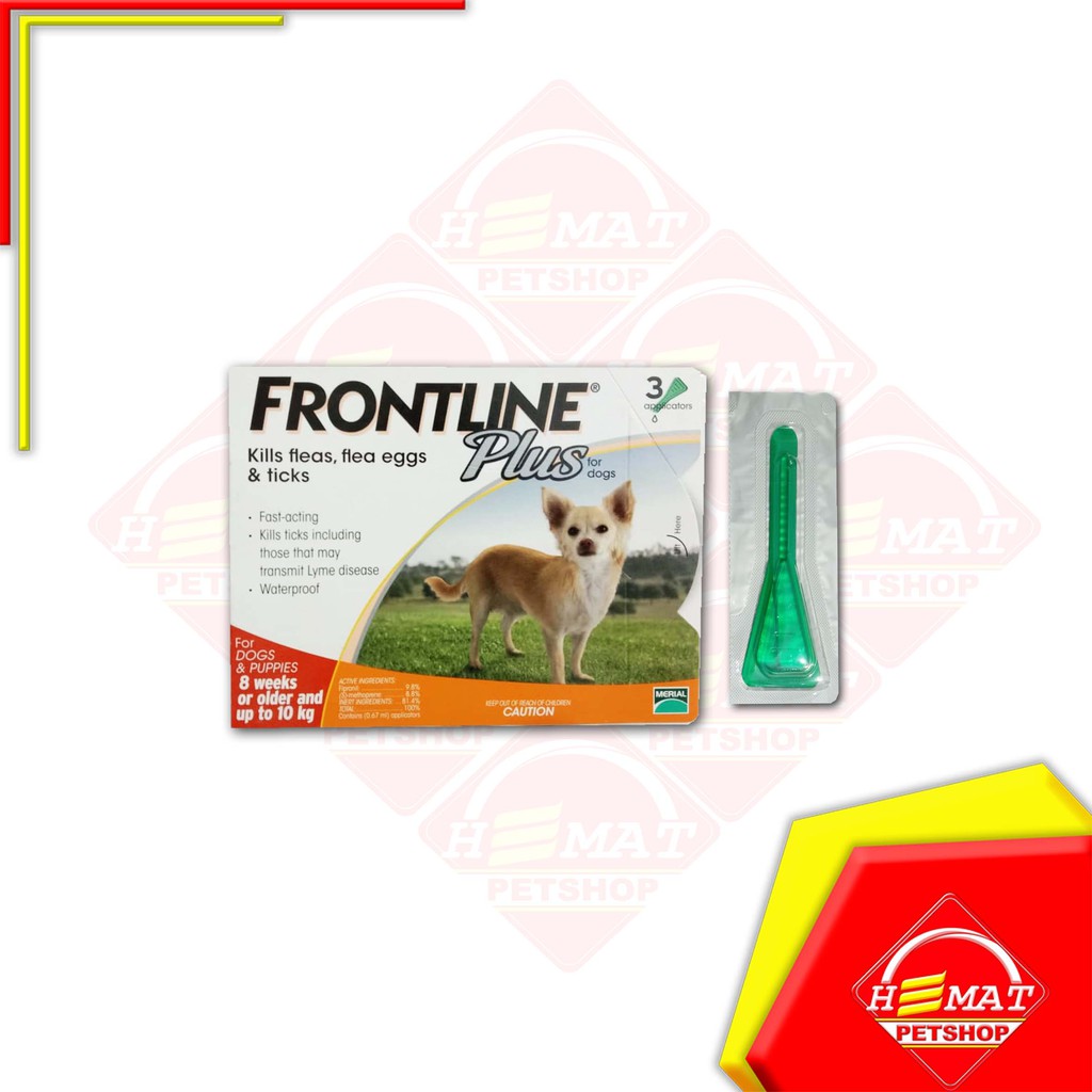 Frontline Plus Obat kutu anjing sd 10kg - 0.67 ml 1 Pipet