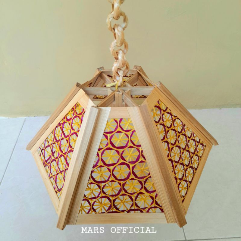 Lampu Gantung Bambu / Hiasan Lampu Gantung / Kap Lampu Gantung Unik SEGI 6